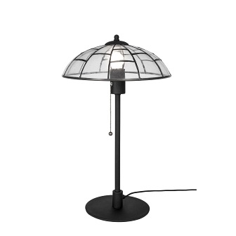 Witrażowa lampa stołowa art deco Ombrello czarna